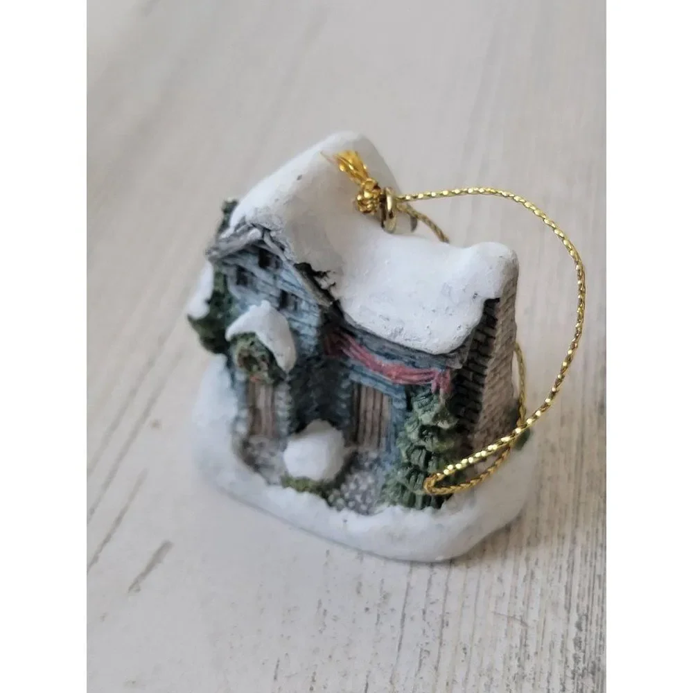 Mini Snow blue house wreath pine tree ornament Xmas‎ decor